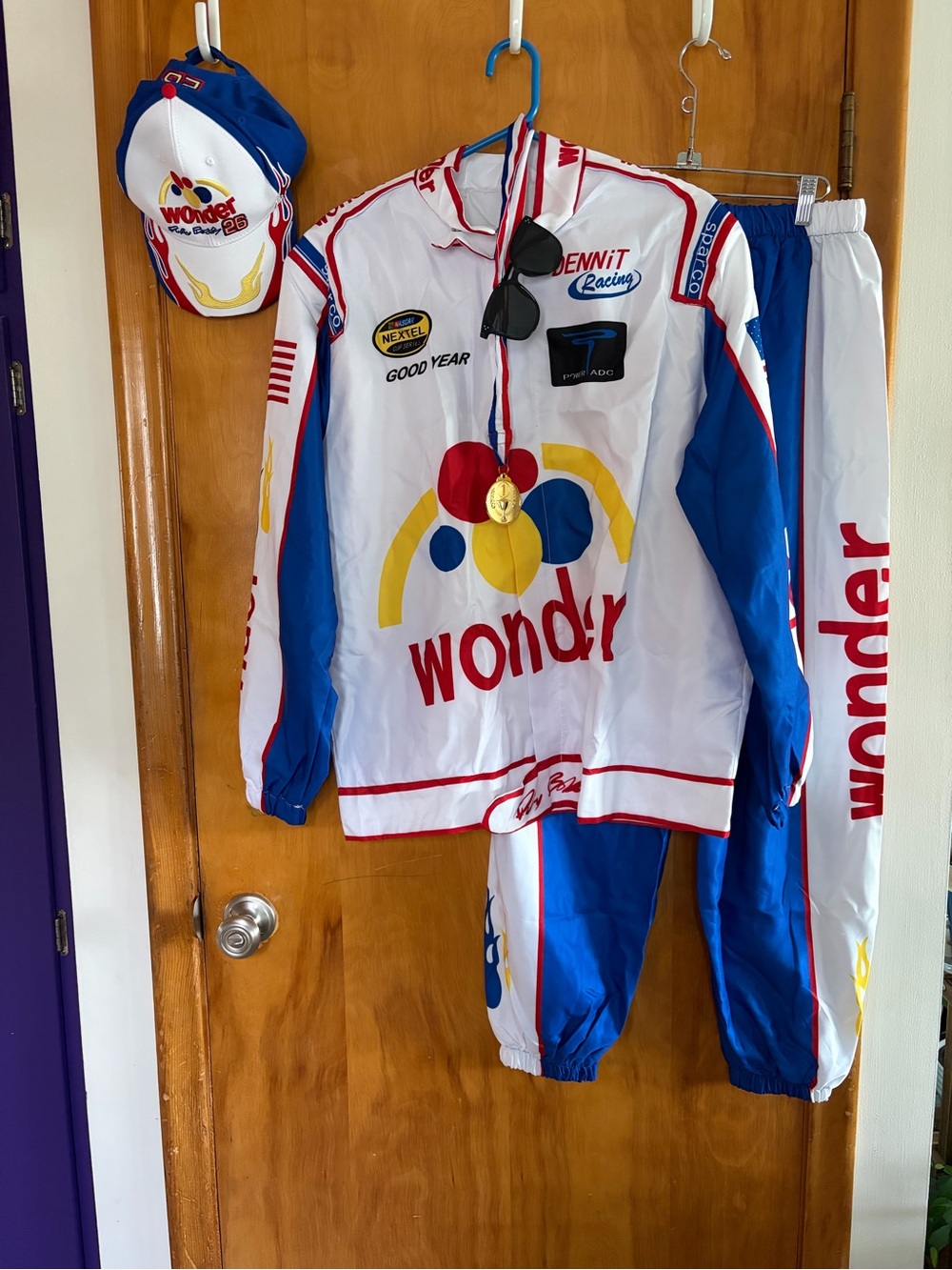 Wonder Racing Jacket & Pants Set - White, Blue, Red